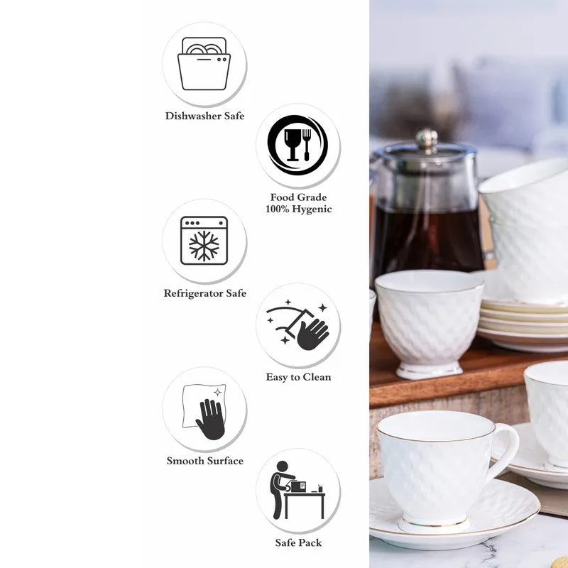 Aleva Cup & Saucer Set (170 ML) - Twelve Piece Set media 3