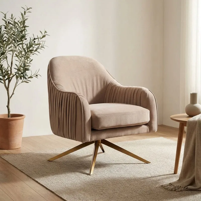 Vyntra Neem Wood Accent Chair - Brown media 1