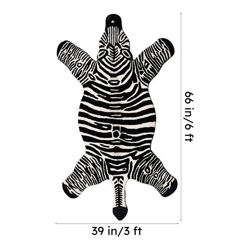 Zebra Safari Cotton Carpet - Black & White media 9