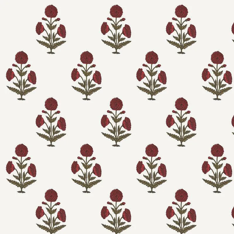 Marrakech Marigold Ethnic Cotton Bedsheet (Maroon & White) - 180 TC media 6