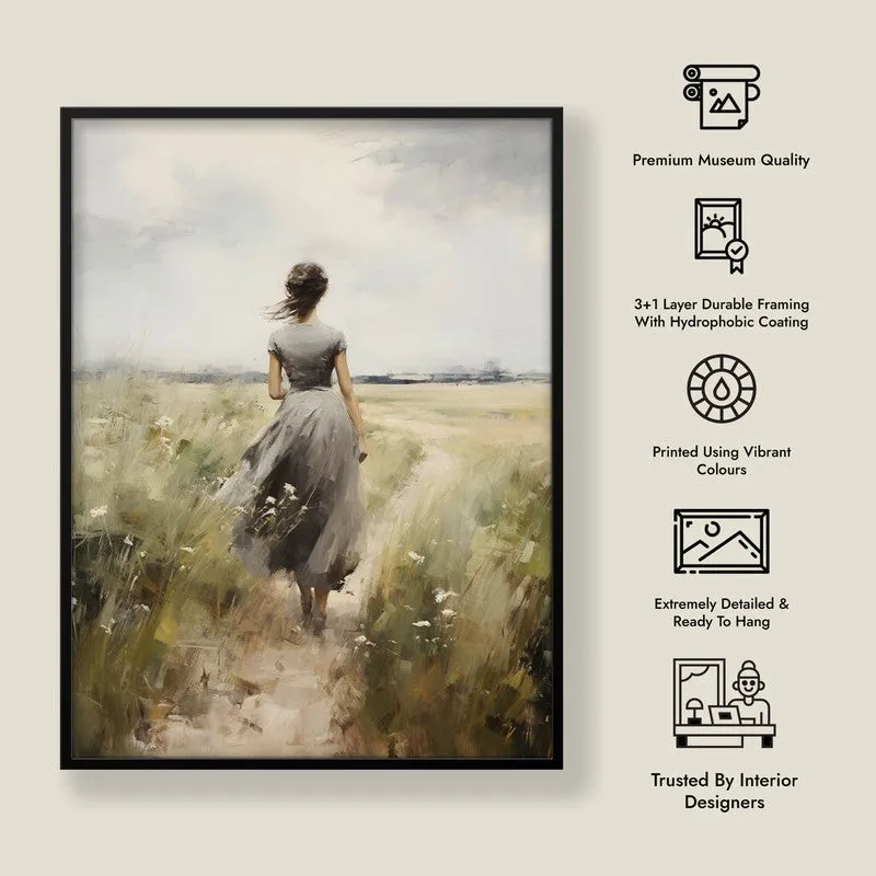 Fields of Solitude Archival Canvas Wall Art - Black Frame media 8