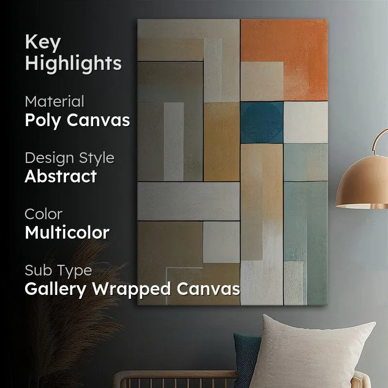 Hues of Earth Geometric Wall Painting media 2