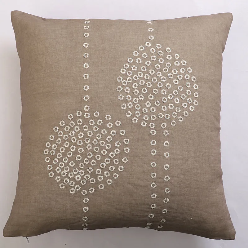 Maker's Mark Embroidered Cotton Cushion Cover - Set Of Two media 3