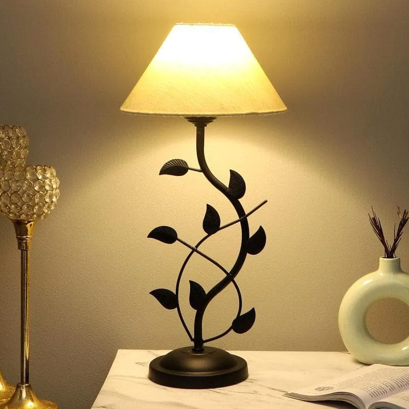 Leapo Vine Fabric Table Lamp - White,Black media 1