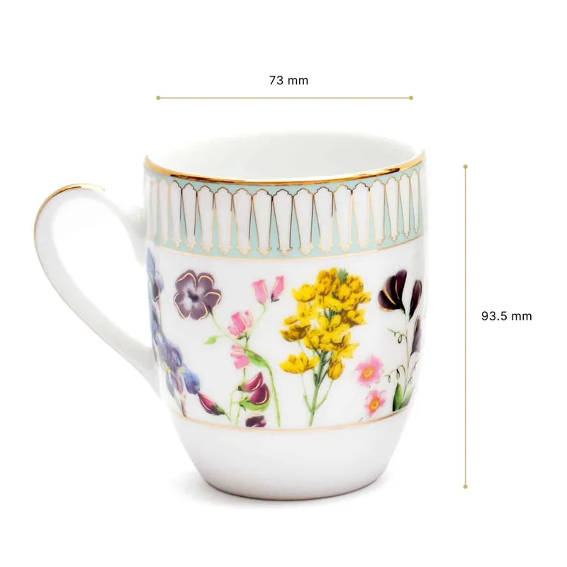 Basant Coupe 24k Gold Brushed Porcelain Coffee Mug (280 mL Each) - Set of Six media 13