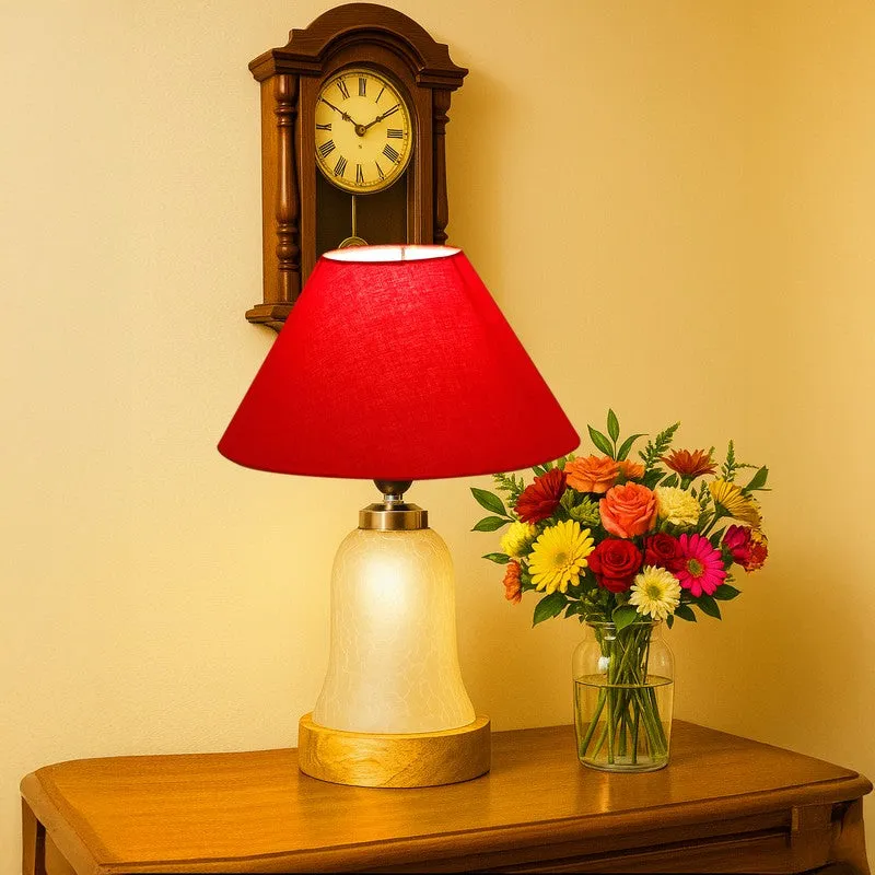 Avexa Wooden Table Lamp - Red media 1