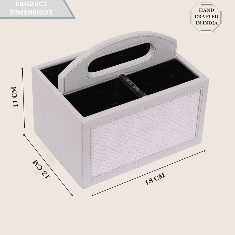 Savan Faux Leather Desk Organiser - Grey media 10