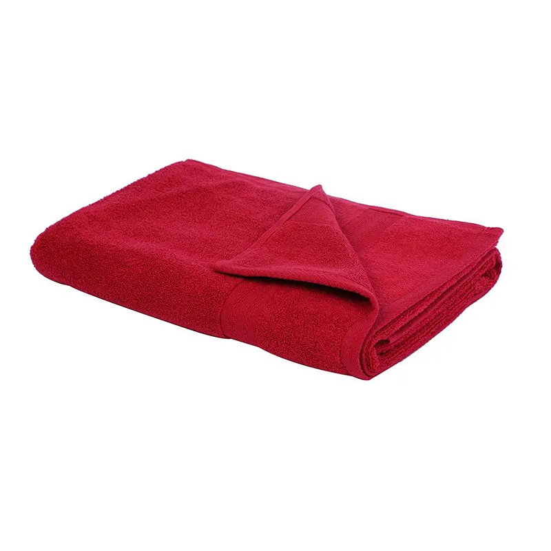 Junia Bath Towel (Red & Beige) - Set Of Two media 5