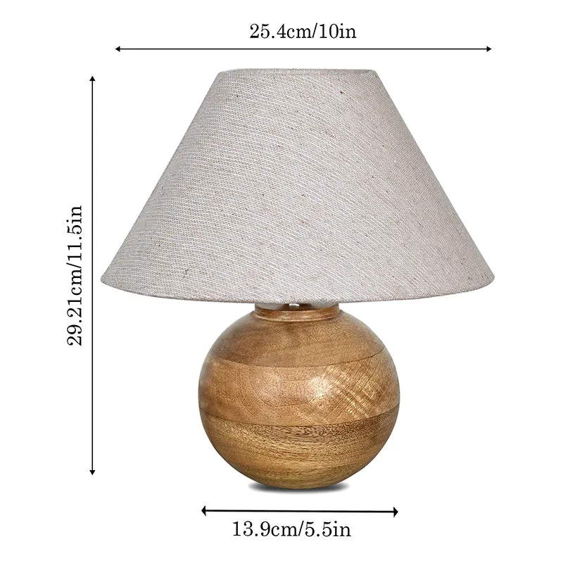 Lark Sphere Fabric Table Lamp - Ivory,Brown media 6