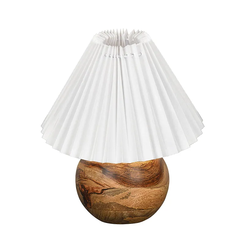 Lark Pleated Fabric Table Lamp - White,Brown media 4
