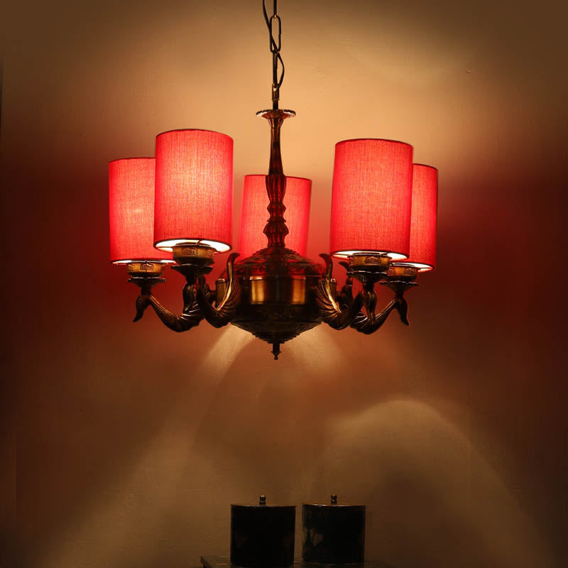 Akandha Cylindrical Golden Antique Ceiling Lamp