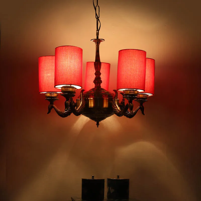 Akandha Cylindrical Golden Antique Ceiling Lamp media 1