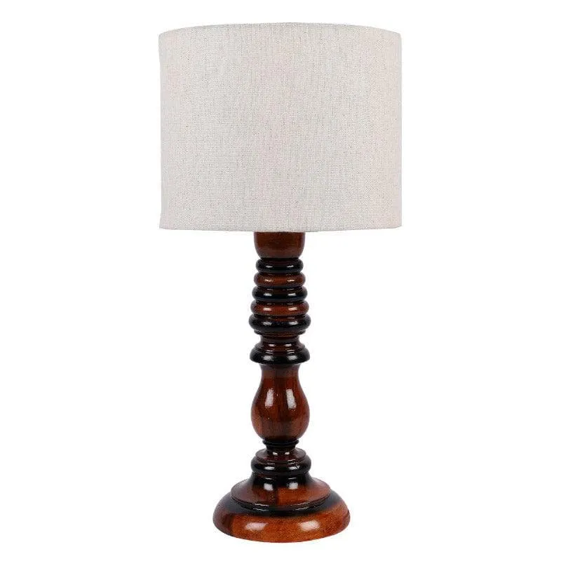 Pashe Gilmore Fabric Table Lamp - White,Brown media 4