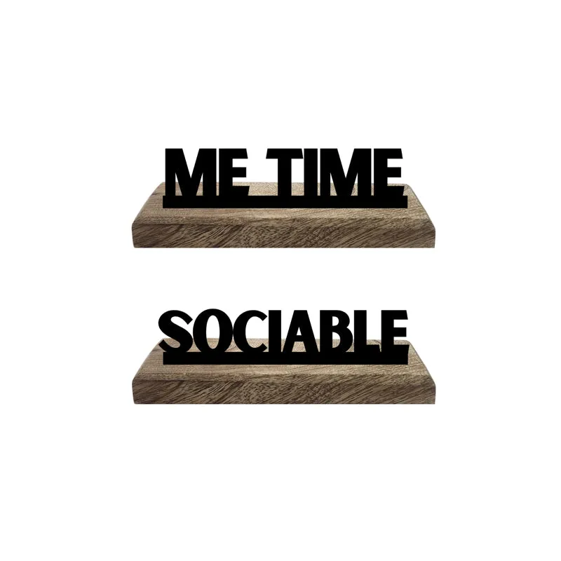 Sociable & Me Time Typography Showpiece - Set Of Two media 4