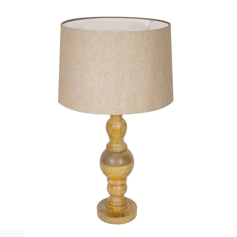 FlexiGlow Adaptive Wooden Table Lamp - Beige media 4