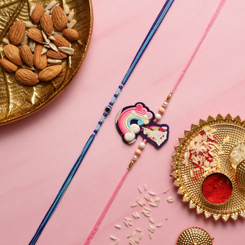 Unicorn I Rakhi with Roli Chawal - Three Piece Set