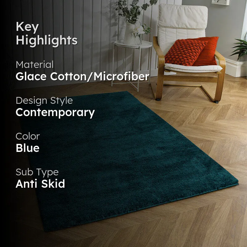Nuo Luxe Micro Fiber Area Rug - Teal media 2
