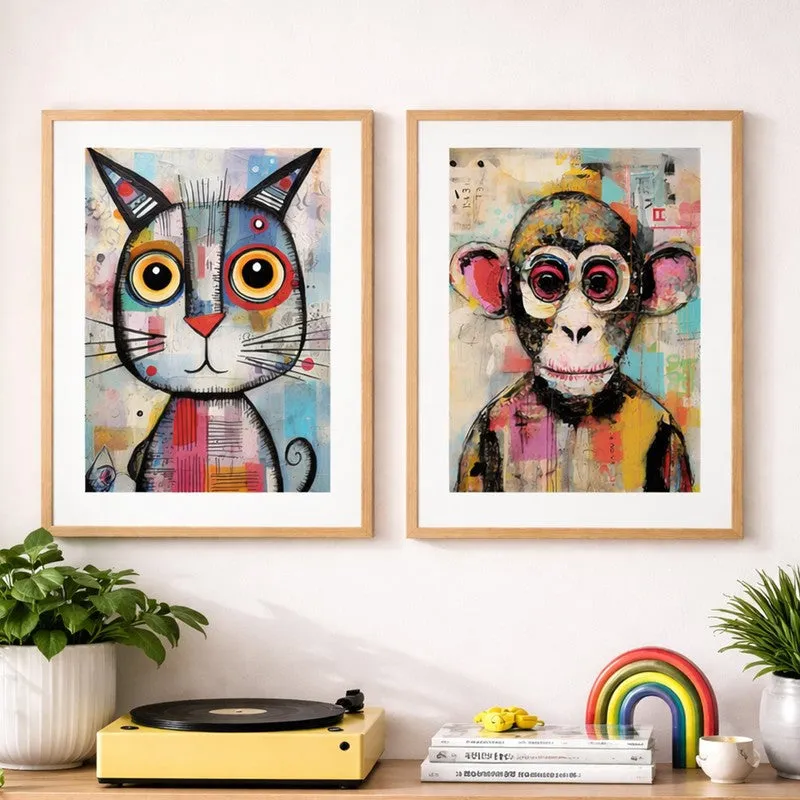 Psych Fauna Wall Art With Frame - Set Of Two media 3