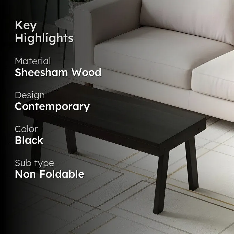 Xavro Sheesham Wooden Center Table - Black media 2