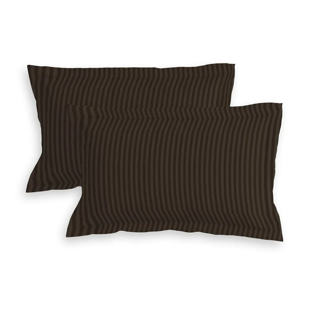 StripeScape Glace Cotton Fitted Bedsheet (Brown) - 130 GSM - 10