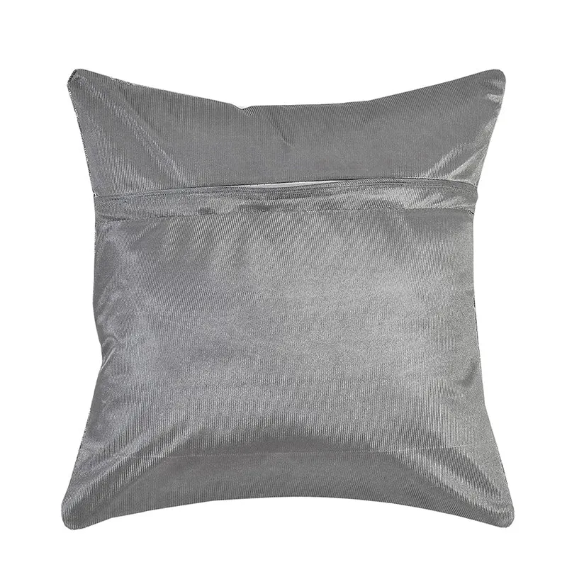 Golden Frond Velvet Cushion Cover (Grey) - Set Of Five media 5
