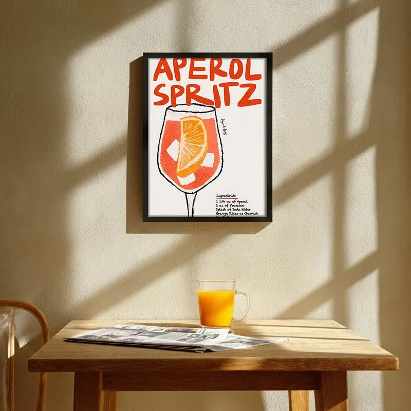 Aperol Spritz Archival Canvas Wall Art - Black media 1