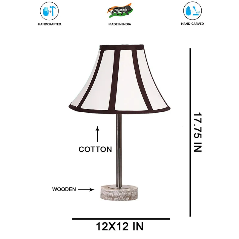 Stripra Rodin Wooden Table Lamp - White,Silver media 7