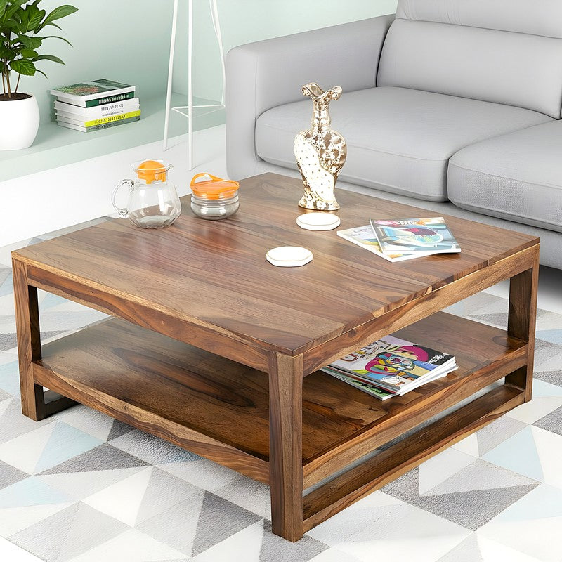Erixon Sheesham Wooden Center Table - Brown,Beige