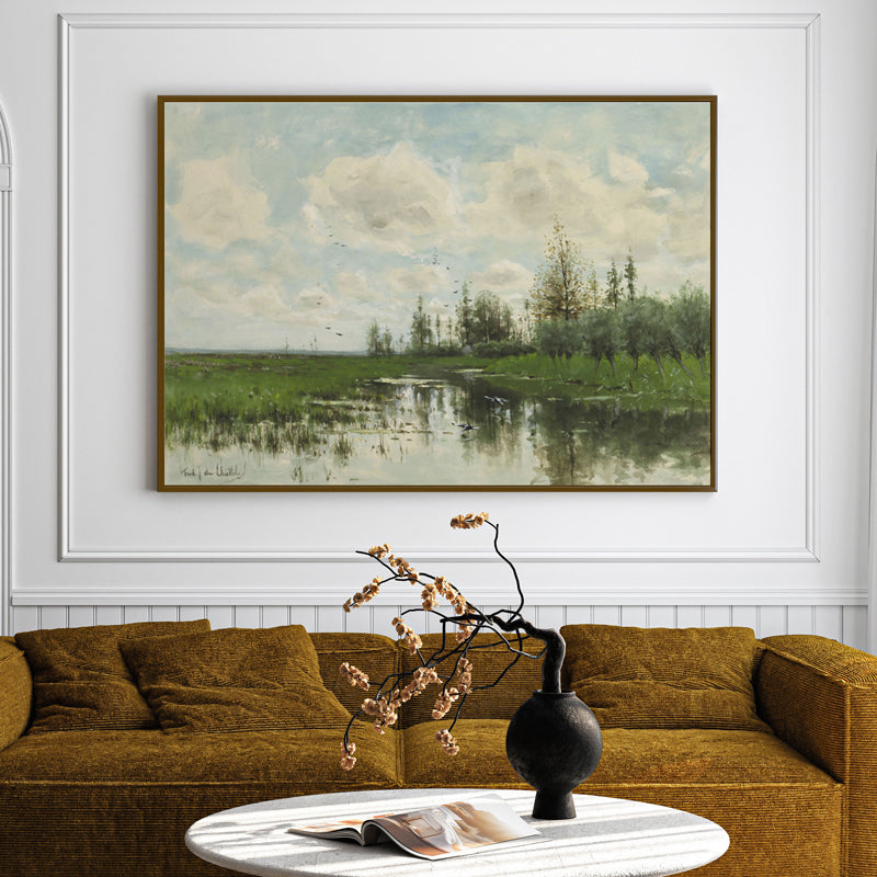Lakeside Charm Wood Wall Art With Frame - Black
