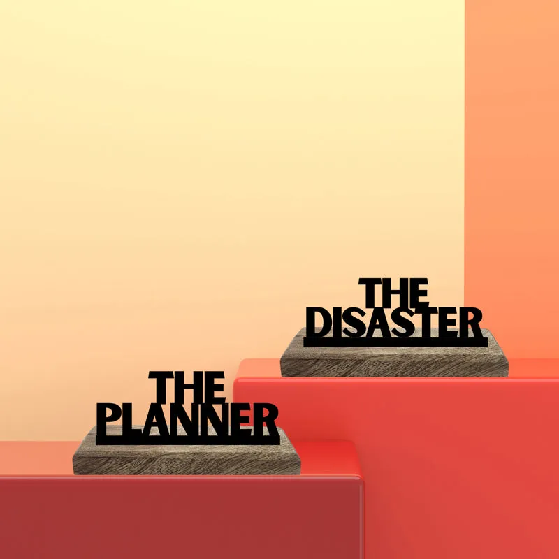 Disaster Planner Typography Showpiece - Set Of Two media 1