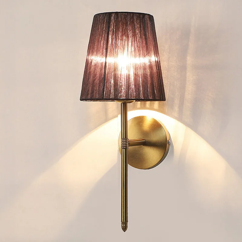 Enida Iron Wall Lamp with Fabric Shade media 5