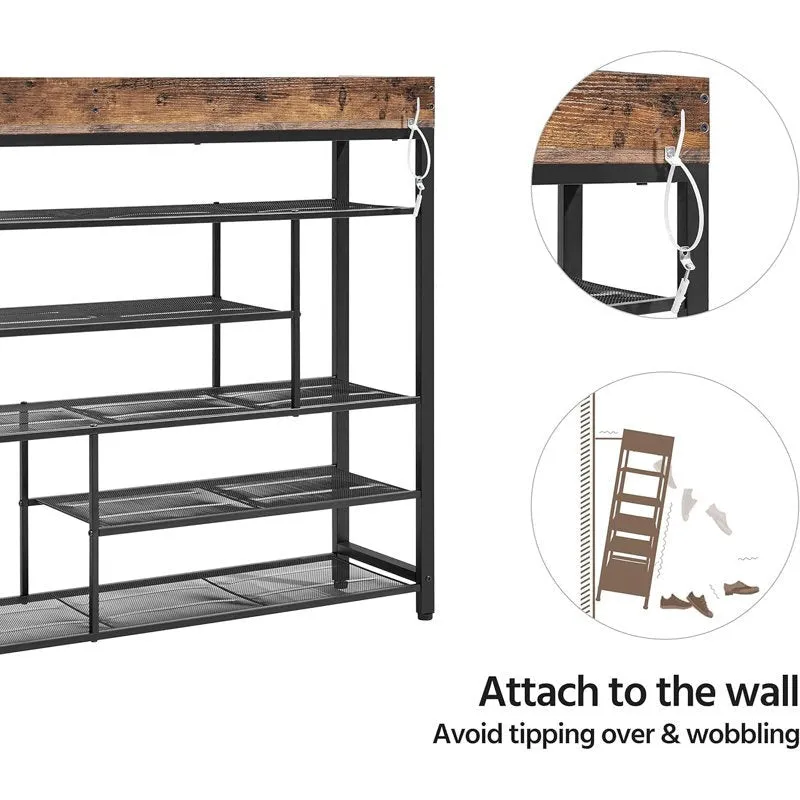 Prism Metal Shoe Rack - Black,Brown media 7