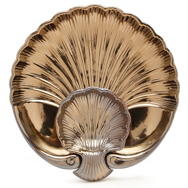 Swirl Chip n Dip Ceramic Platter - Gold media 4