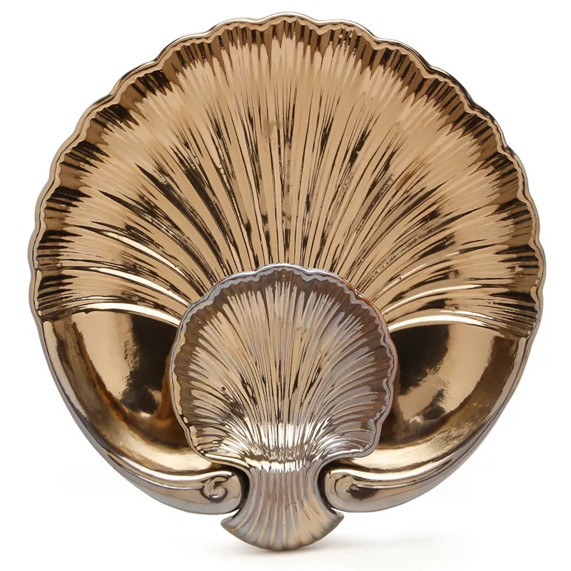 Swirl Chip n Dip Ceramic Platter - Gold media 4