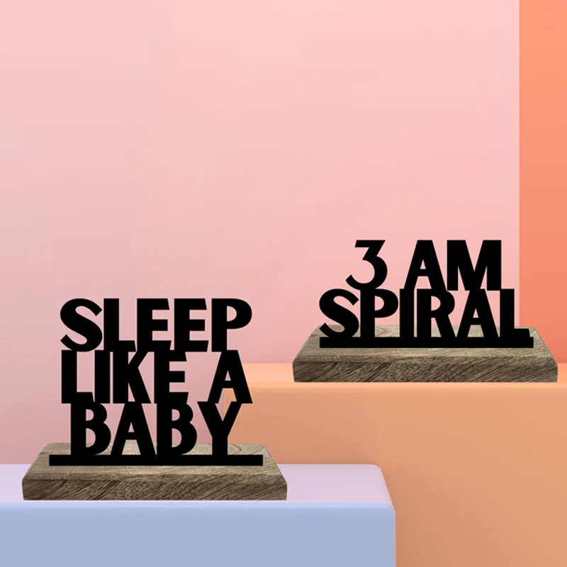 3 AM Spiral Typography Showpiece - Set Of Two media 3