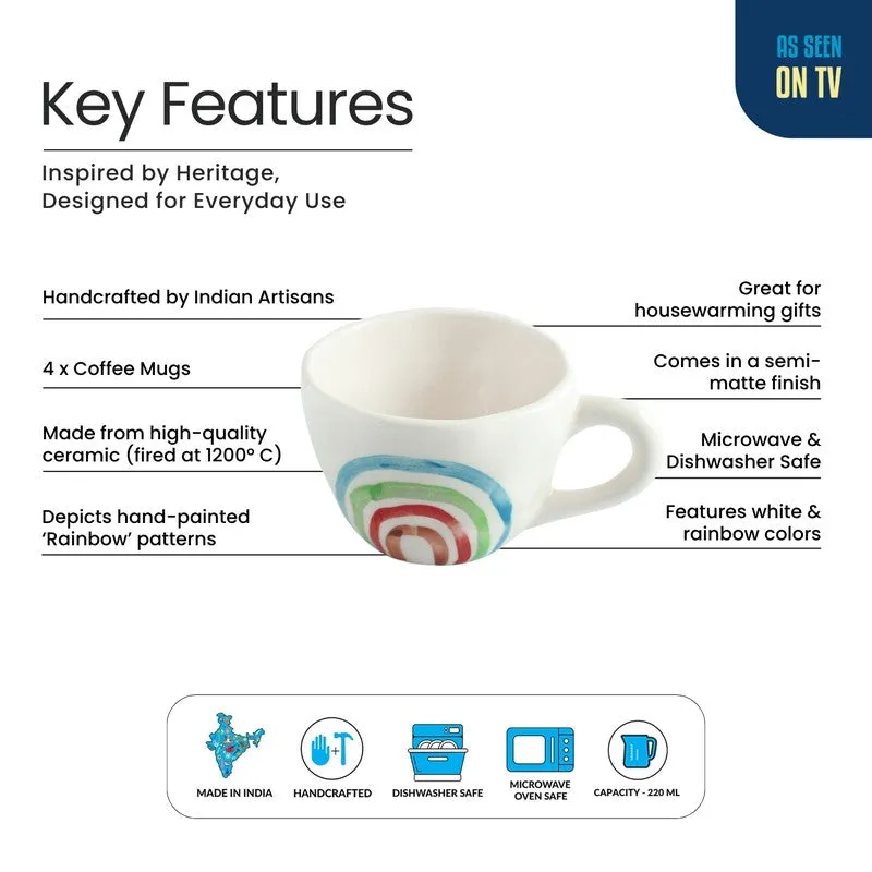 Rainbow Ceramic Tea Cup (220 mL Each) - Set Of Four media 5