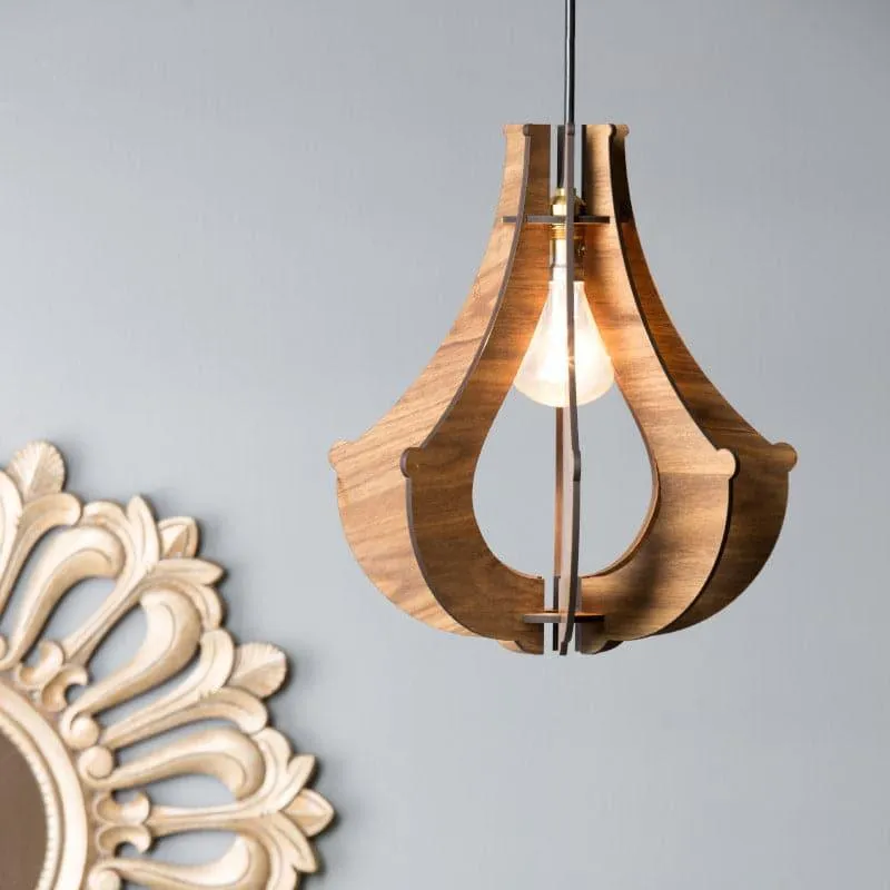 Flora Fuse Wooden Ceiling Lamp media 1