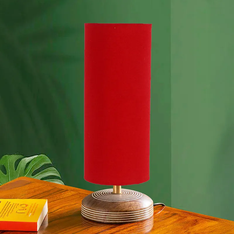 Savera Siera Fabric Table Lamp - Red,Brown media 3