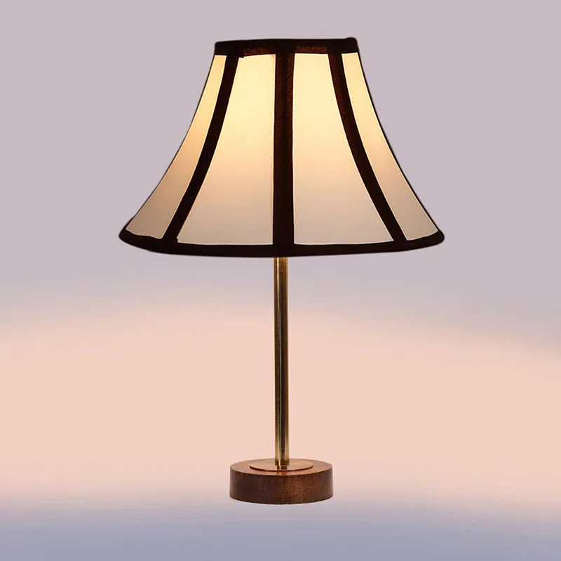 Stripra Rodin Wooden Table Lamp - White,Gold,Brown media 5