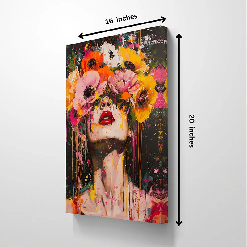 Fire & Blooms Canvas Wall Painting - Set Of Two media 7
