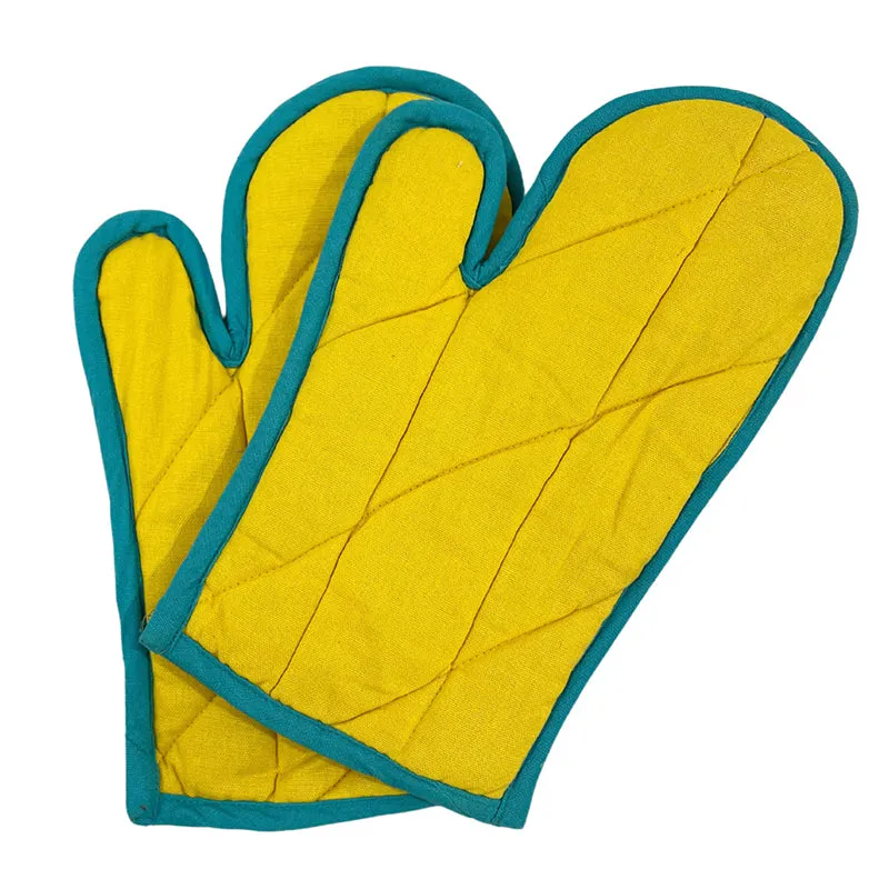 Swayam Teplo Kitchen Gloves (Yellow & Aqua Blue) - Set Of Two media 4
