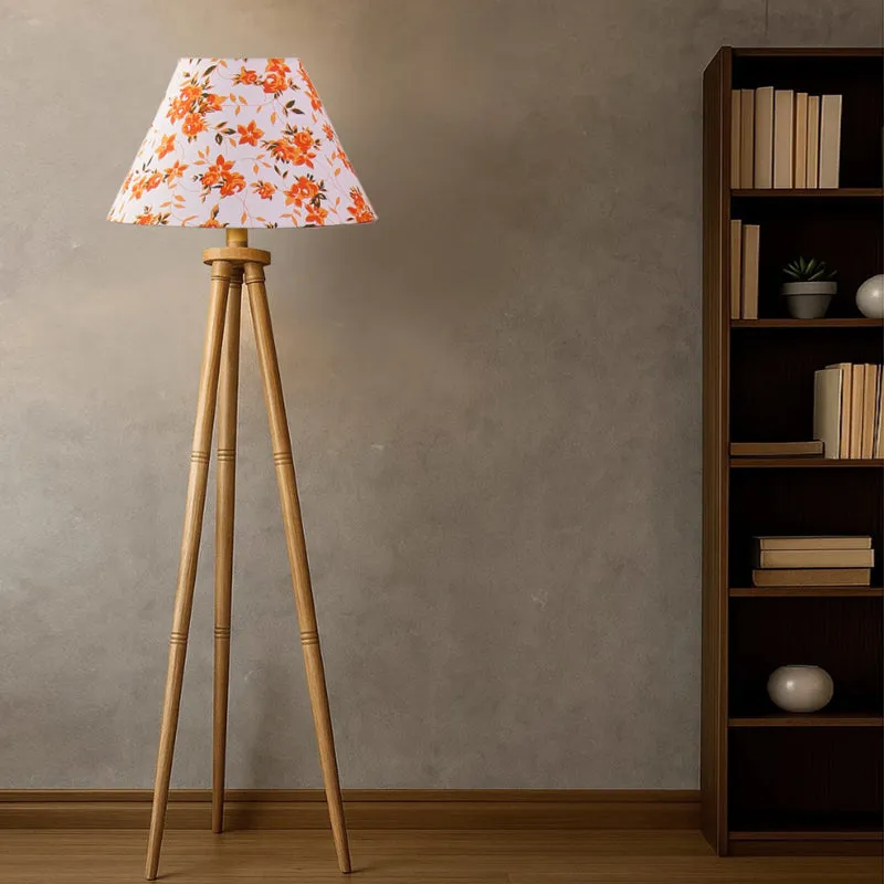 Fleura Cone Tripod Floor Lamp - Orange media 2