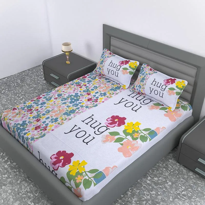 Fleur Jardin Hugs Floral Cotton Bedsheet - 144 TC media 6