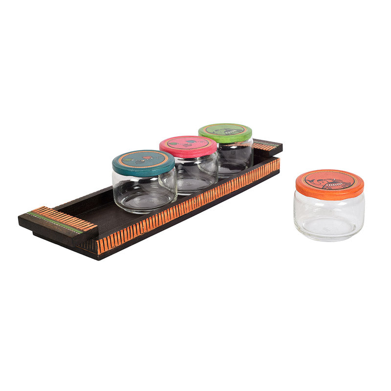 Dhanvi Dry Fruit Jar With Tray - Five Piece Set media 6