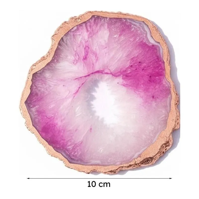 Novalie Handcrafted Brazilian Agate Coaster (Pink) - Set Of Four media 5