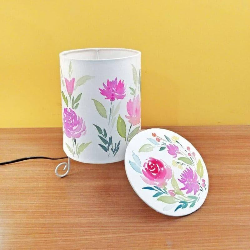 Baro Pastel Bloom Cylo Handpainted Fabric Table Lamp - Multicolor image 4