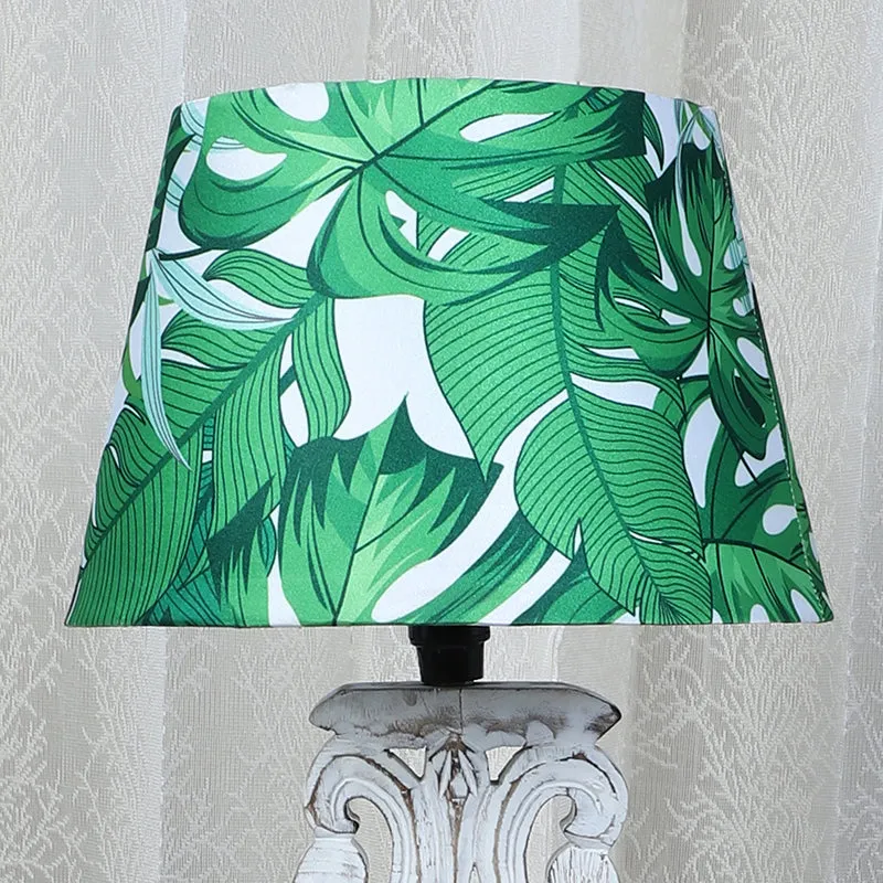 Kaizen Sigil Printed Mango Wood Table Lamp - White,Green media 3