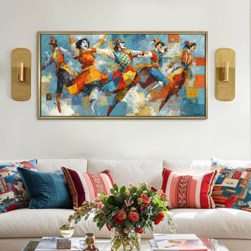 Jubilant Canvas Wall Painting With Frame