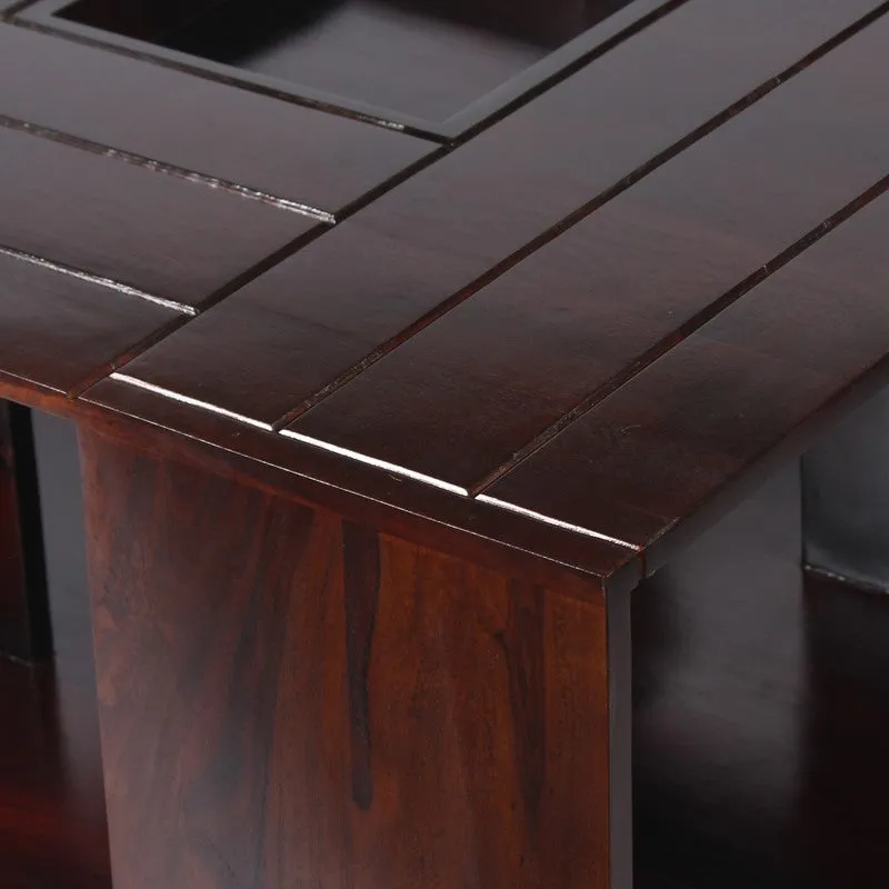 Vervon Sheesham Wooden Center Table - Brown media 7