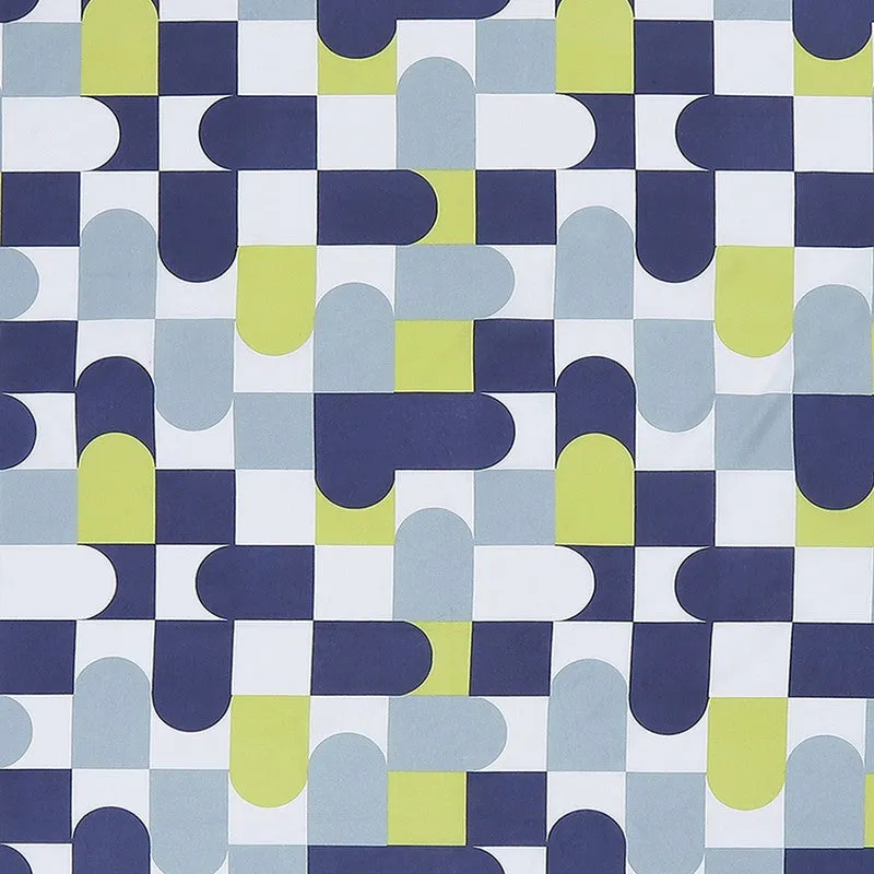 Monte Carlo Multi Blocks Cotton Bedsheet (Blue,Green) - 104 TC media 7